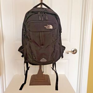 North Face Womens Black Surge Backpack Padded Laptop Sleeve